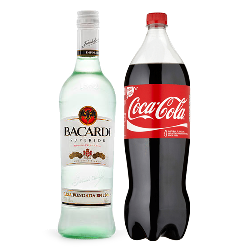 75cl Bacardi & 1.75L Coca Cola