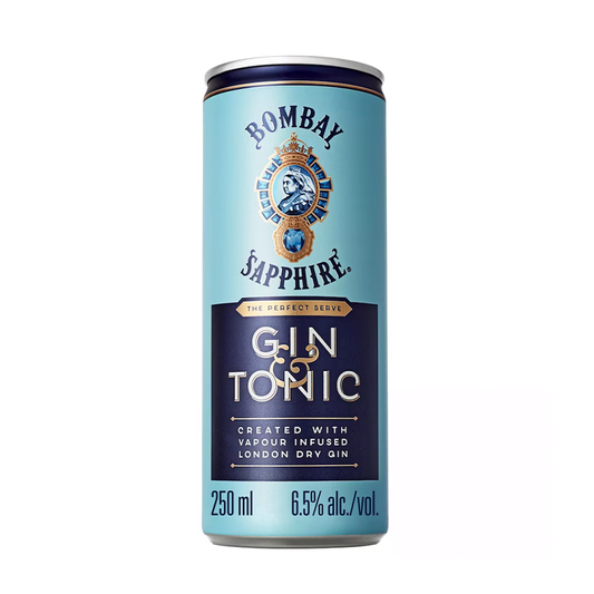 Bombay Sapphire and Tonic Pre-Mixed Can 250ml