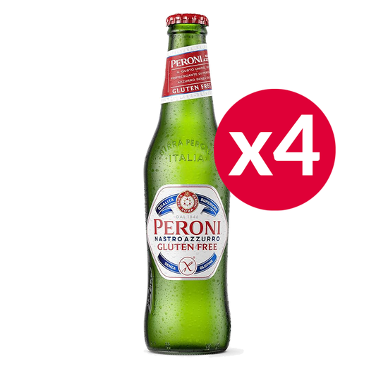 Peroni Nastro Azzurro Premium Lager Gluten Free, 330ml x 4