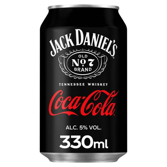 Jack Daniels Whiskey & Cola Premixed Can, 330ml