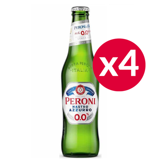 Peroni Nastro Azzurro Premium Lager 0.0%, 330ml x 4